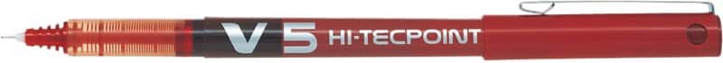 Pilot Hi-Tecpoint V5 Non-retractable Rollerball Pen Red 0.3 mm Extra Fine Rollerball Non Refillable Pack of 12