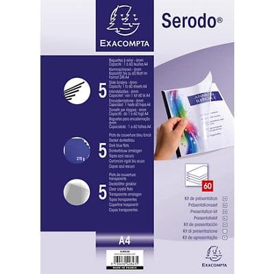 Exacompta Report Cover with Binding Rod 42843E Blue 21 x 29.7 cm Pack of 5