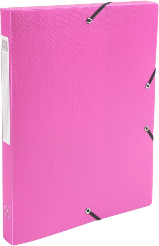 Exacompta Filing Box 59604E A4 Pink Polypropylene 25 x 33 cm Pack of 4