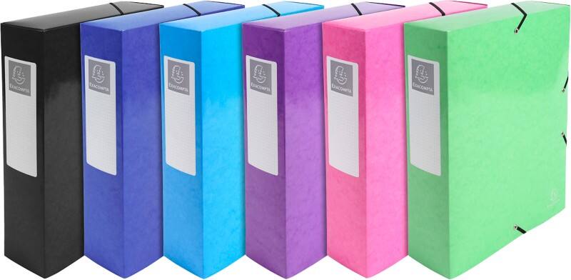 Exacompta Filing Box 50729E A4+ Assorted Glossy Card 25 x 33 cm Pack of 6