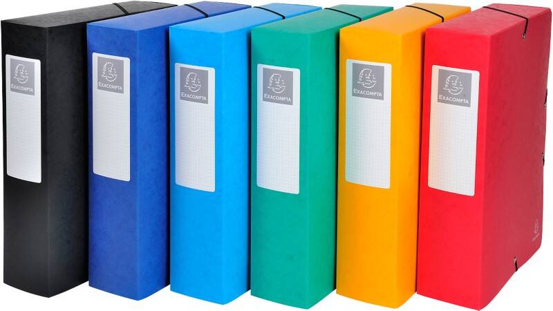 Exacompta Filing Box 50830E A4+ Assorted Mottled Pressboard 80 mm Pack of 6