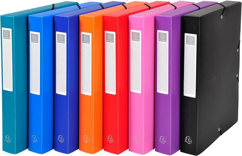 Exacompta Filing Box 5970E A4 Assorted Polypropylene 25 x 33 cm Pack of 8