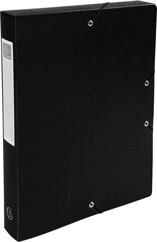 Exacompta Filing Box 59781E A4 Black Polypropylene 25 x 33 cm Pack of 8