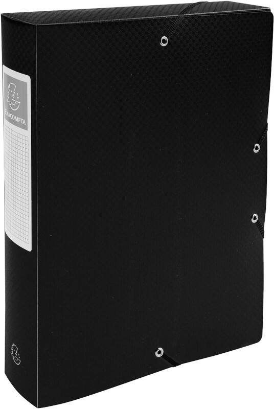 Exacompta Filing Box 59881E A4 Black Polypropylene 25 x 33 cm Pack of 8
