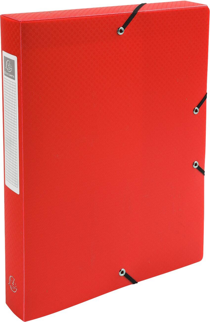 Exacompta Filing Box 59785E A4 Red Polypropylene 25 x 33 cm Pack of 8 ...