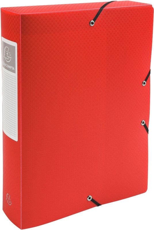 Exacompta Filing Box 59885E A4 Red Polypropylene 25 x 33 cm Pack of 8