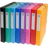 Exacompta Filing Box 50300E A4 25 mm Assorted Glossy Card Pack of 8