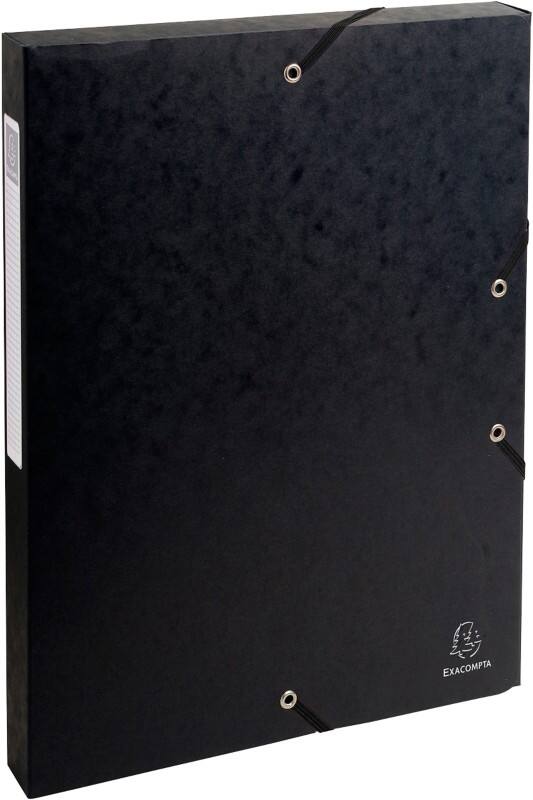 Exacompta Filing Box 50301E A4 Black Glossy Card 25 x 33 cm Pack of 8