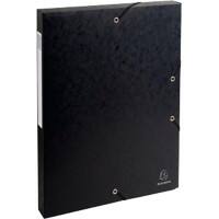 Exacompta Filing Box 50301E A4 Black Glossy Card 25 x 33 cm Pack of 8