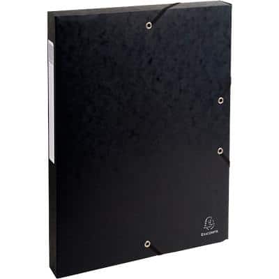 Exacompta Filing Box 50301E A4 Black Glossy Card 25 x 33 cm Pack of 8
