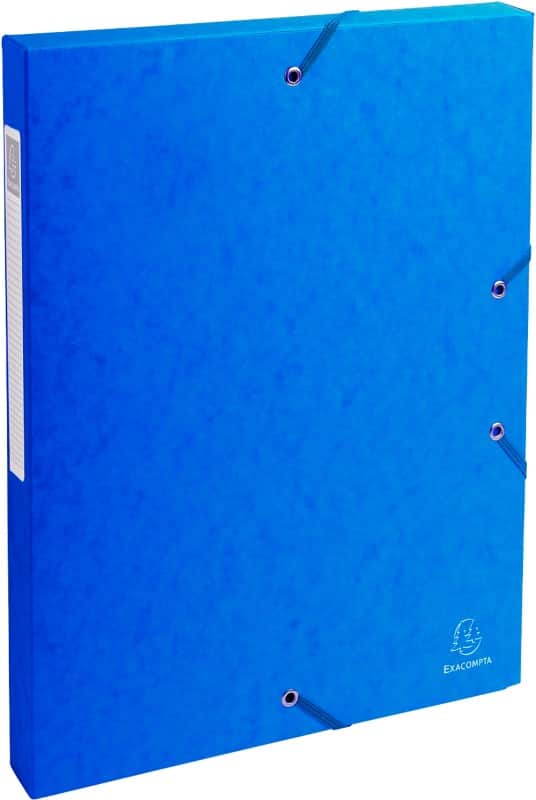 Exacompta Filing Box 50302E A4 Blue Glossy Card 25 x 33 cm Pack of 8