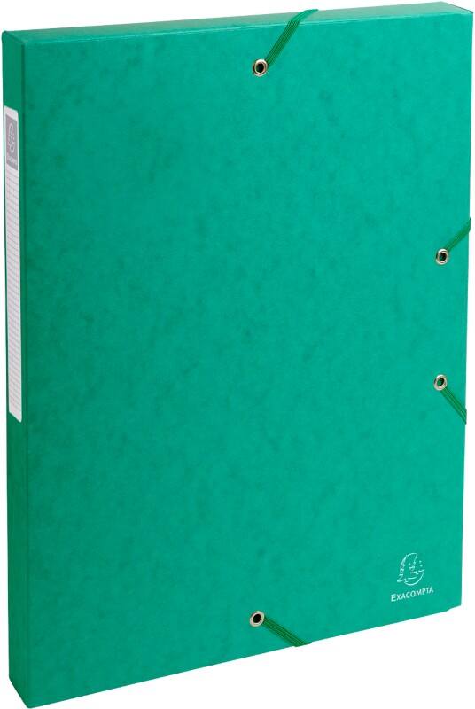 Exacompta Filing Box 50303E A4 Green Glossy Card 25 x 33 cm Pack of 8