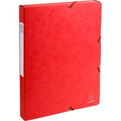 Exacompta Filing Box 50305E A4 Red Mottled Pressboard 25 x 33 cm Pack of 8