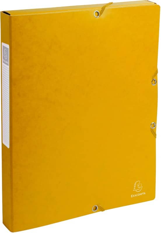Exacompta Filing Box 50309E A4 Yellow Mottled Pressboard 25 x 33 cm Pack of 8