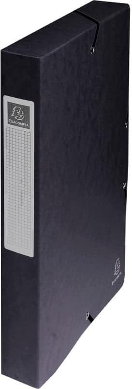 Exacompta Filing Box 50401E A4 Black Mottled Pressboard 25 x 33 cm Pack of 8