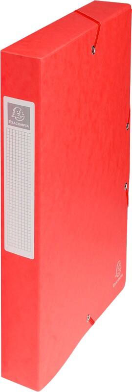 Exacompta Filing Box 50405E A4 Red Glossy Card 25 x 33 cm Pack of 8