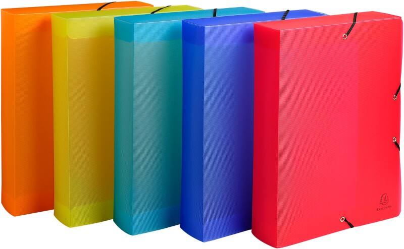 Exacompta Filing Box 5987E A4 Assorted Polypropylene 25 x 33 cm Pack of 8