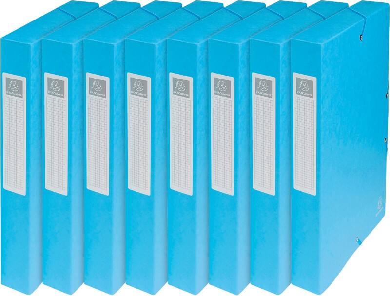 Exacompta Filing Box 50406E A4 Turquoise Glossy Card 25 x 33 cm Pack of 8
