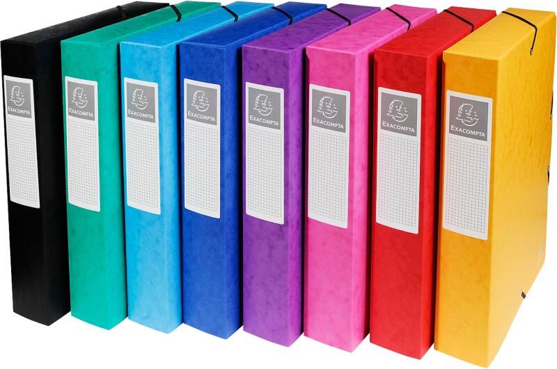 Exacompta Filing Box 50600E A4 Assorted Glossy Card 60 mm Pack of 8