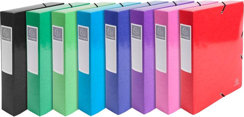 Exacompta Filing Box 50629E A4+ Assorted Glossy Card 25 x 33 cm Pack of 8