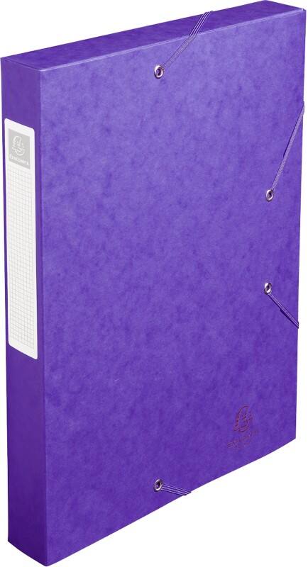 Exacompta Filing Box 14015H A4 40mm Spine Purple Mottled Pressboard 25x33cm Pack of 10