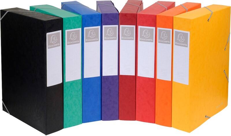 Exacompta Filing Box 19500H A4 Assorted 600gsm Pressboard 25 x 33 cm Pack of 10