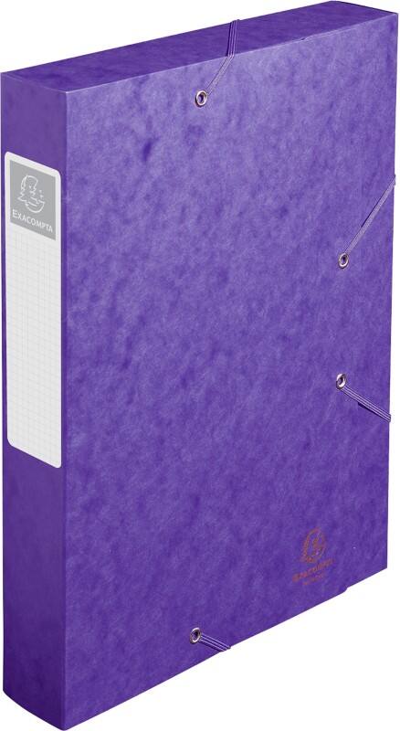 Exacompta Filing Box 16015H A4 Purple 600gsm Pressboard 25 x 33 cm Pack of 10