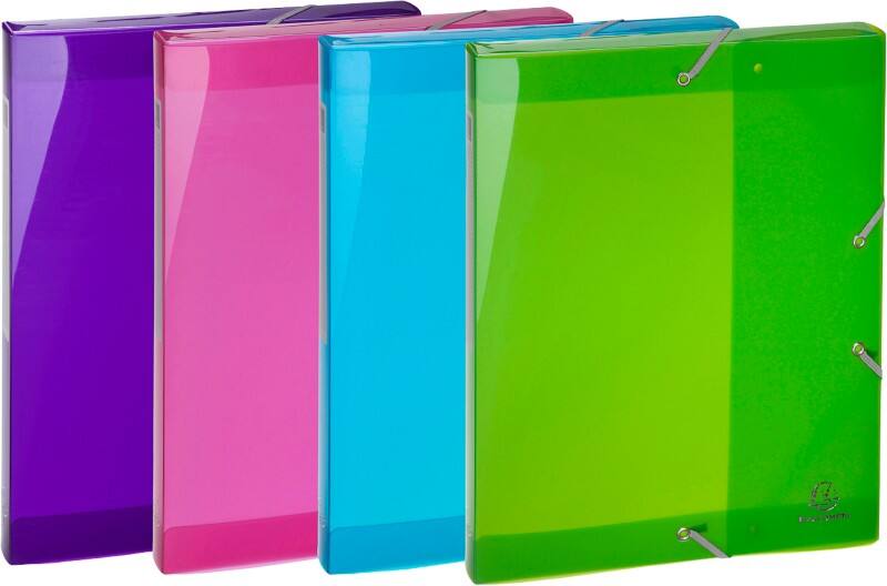 Exacompta Filing Box 59480E A4 Assorted Polypropylene 25 x 33 cm Pack of 4