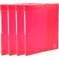 Exacompta Filing Box 59875E A4 Red Polypropylene 25 x 33 cm Pack of 4