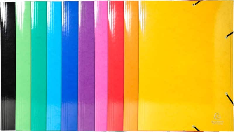 Exacompta 3 Flap Folder 59829E A3 Assorted Glossy Card 32 x 44 cm Pack of 10