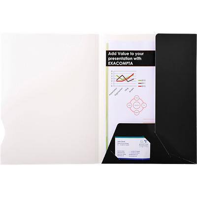 Exacompta 2 Flap Folder 635011E A4 Black Cardboard 24 x 32 cm Pack of 20