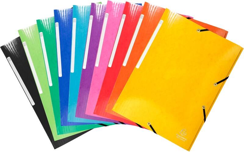 Exacompta 3 Flap Folder 55829E A4 Assorted Glossy Card 24 x 32 cm Pack of 25