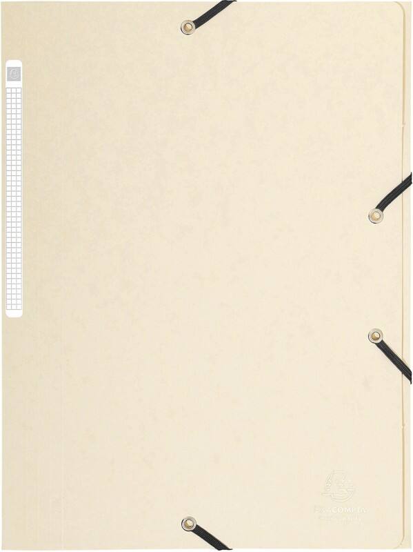 Exacompta 3 Flap Folder 17104H A4 Ivory 425gsm Pressboard 24x32cm Pack of 25