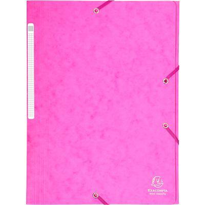 Exacompta 3 Flap Folder 17108H A4 Pink 425gsm Pressboard 24x32cm Pack of 25