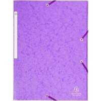 Exacompta 3 Flap Folder 17113H A4 Purple 425gsm Pressboard 24x32cm Pack of 25