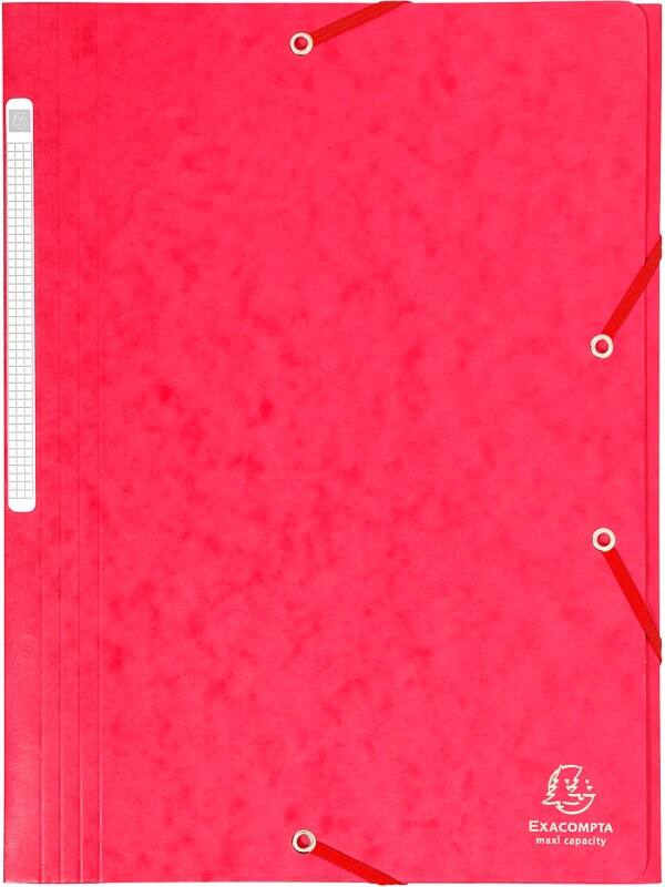 Exacompta 3 Flap Folder 17109H A4 Red 425gsm Pressboard 24x32cm Pack of 25