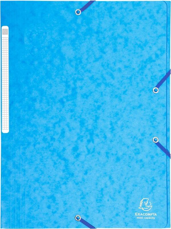 Exacompta 3 Flap Folder 17112H A4 Turquoise 425gsm Pressboard 24x32cm Pack of 25
