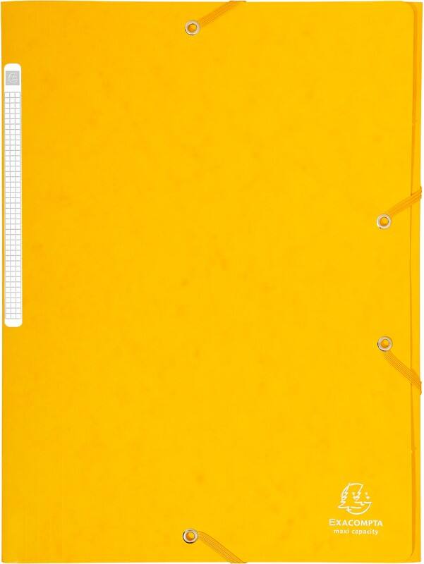 Exacompta 3 Flap Folder 17106H A4 Yellow 425gsm Pressboard 24x32cm Pack of 25