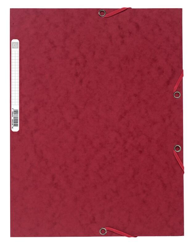 Exacompta 3 Flap Folder 55525E A4 Cherry Glossy Card 24 x 32 cm Pack of 25