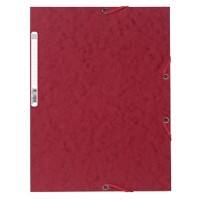 Exacompta 3 Flap Folder 55525E A4 Cherry Glossy Card 24 x 32 cm Pack of 25