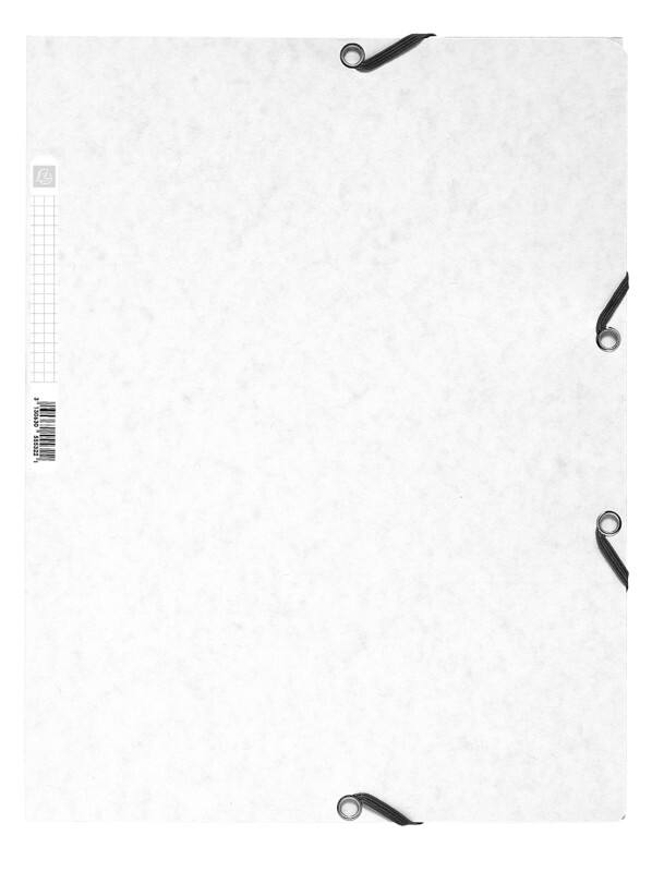 Exacompta 3 Flap Folder 55506E A4 White Glossy Card 24 x 32 cm Pack of 25