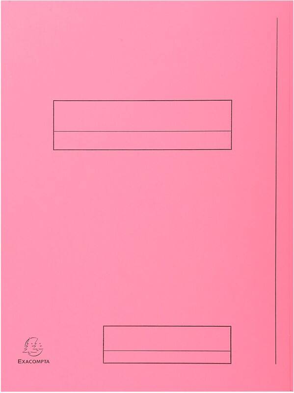 Exacompta 2 Flap Folder 335003E A4 Pink Cardboard 24 x 32 cm Pack of 250