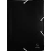 Exacompta 3 Flap Folder 55901E A4 Black Polypropylene 24 x 32 cm Pack of 30