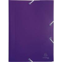 Exacompta 3 Flap Folder 55918E A4 Purple Polypropylene 24 x 32 cm Pack of 30