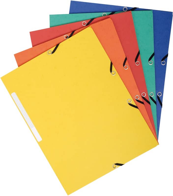 Exacompta 3 Flap Folder 55470E A4 Assorted Cardboard 24 x 32 cm Pack of 50