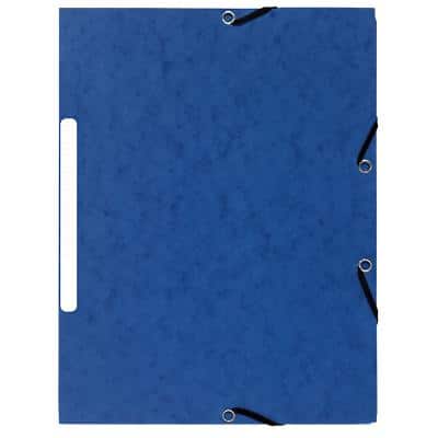 Exacompta 3 Flap Folder 55472E A4 Blue Cardboard 24 x 32 cm Pack of 50