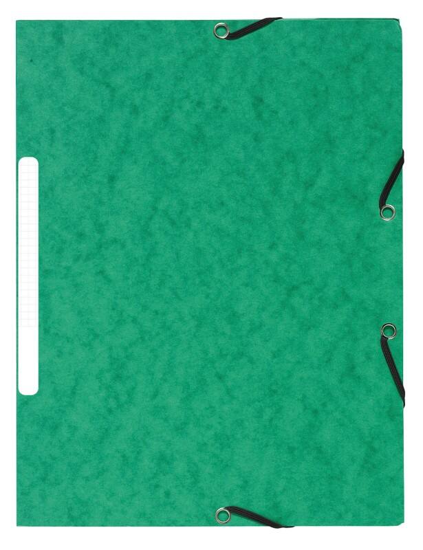 Exacompta 3 Flap Folder 55473E A4 Green Cardboard 24 x 32 cm Pack of 50