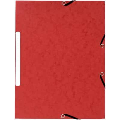 Exacompta 3 Flap Folder 55475E A4 Red Cardboard 24 x 32 cm Pack of 50