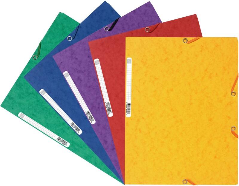 Exacompta 3 Flap Folder 55515E A4 Assorted Glossy Card 24 x 32 cm Pack of 50