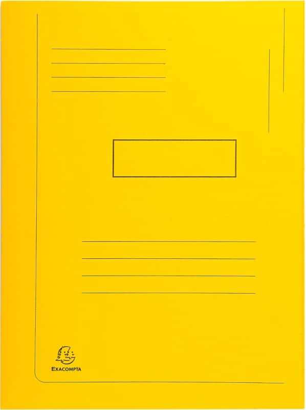 Exacompta 2 Flap Folder 445009E A4 Yellow Cardboard 24 x 32 cm Pack of 50